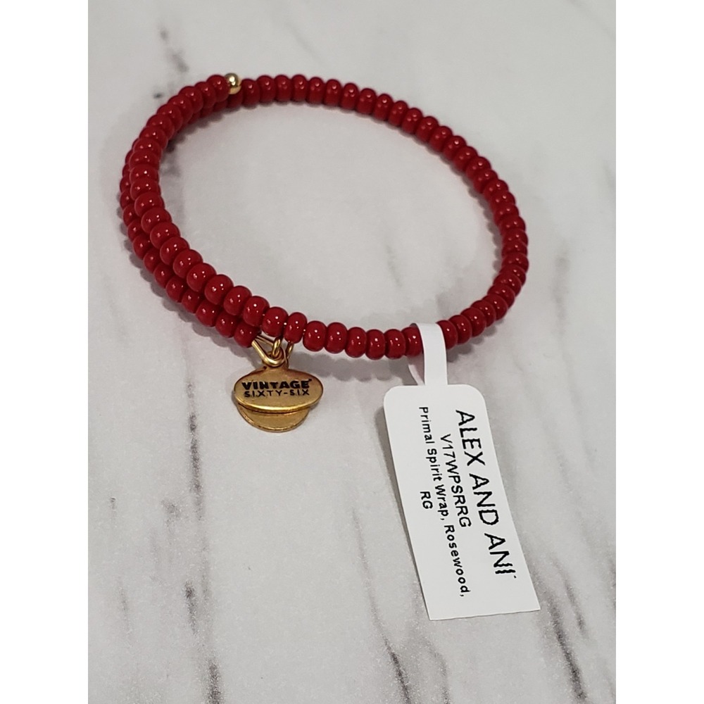 NEW Alex & Ani RED REDWOOD Primal Spirit Wrap Rafaelian BRACELET BEADED